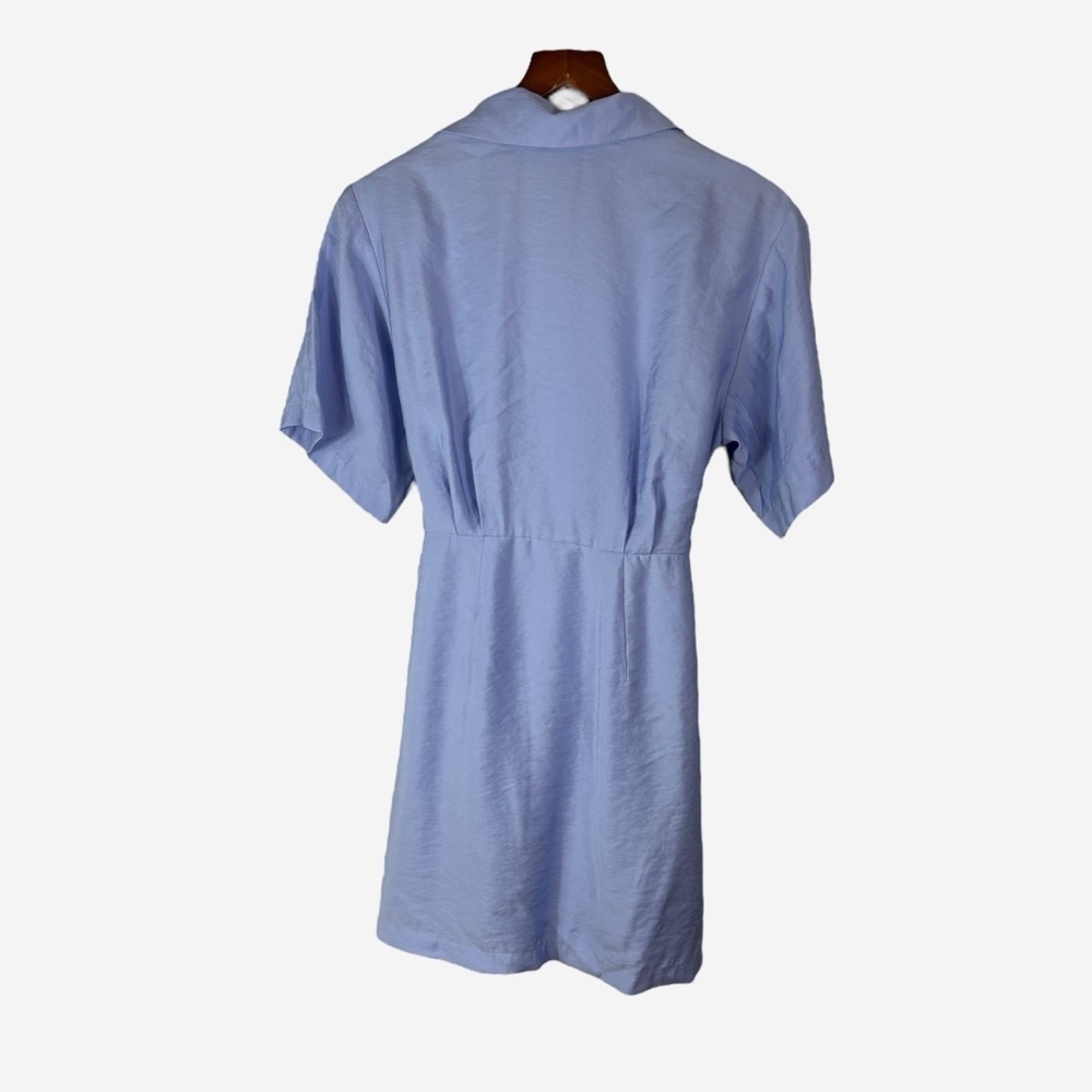 & Other Stories Light Blue Shirt Mini Dress with Tie-Waist Detail • Size 6 - Picture 7 of 13